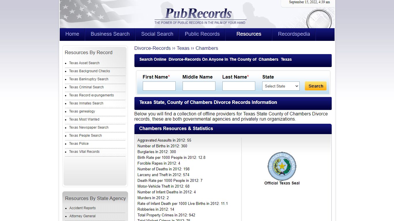 Chambers County, Texas Divorce Records - Pubrecords.com