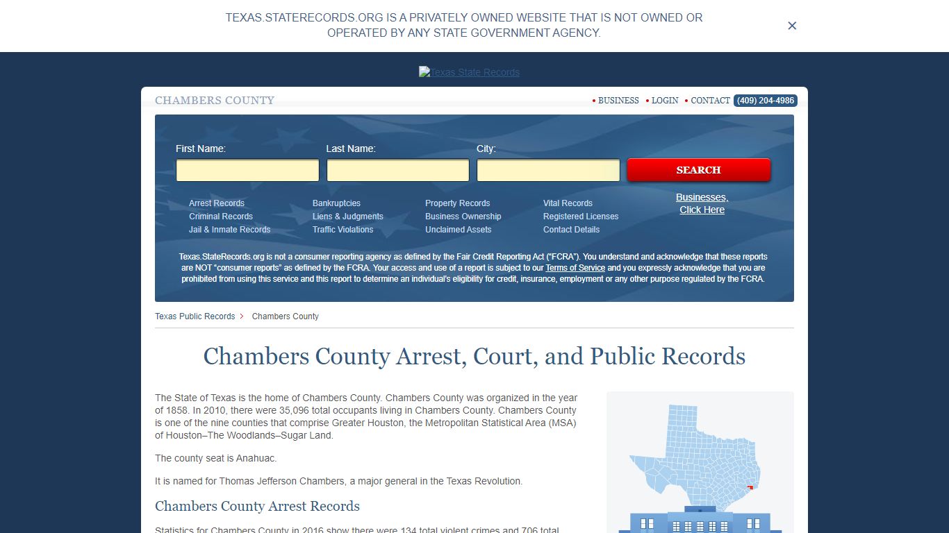 Chambers County Arrest, Court, and Public Records